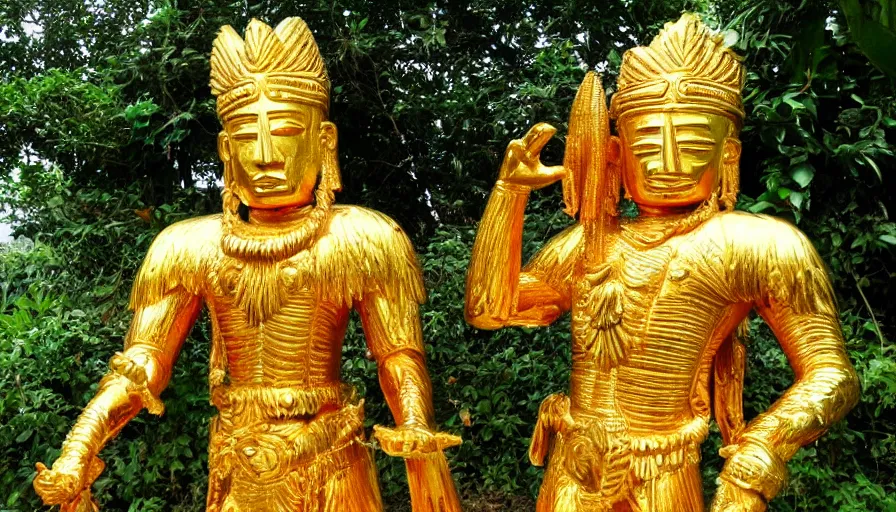 Image similar to golden amazon statue benin