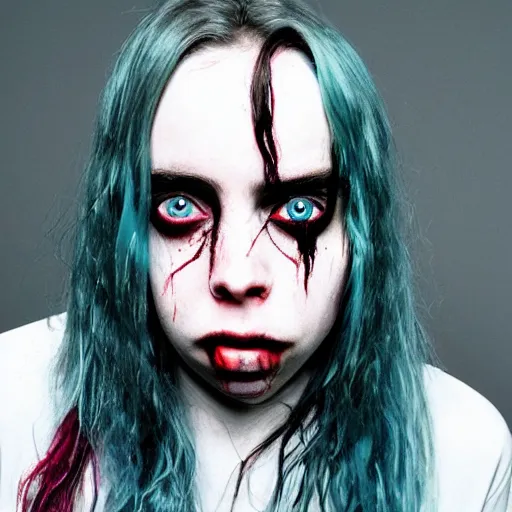 Prompt: billie eilish as a zombie