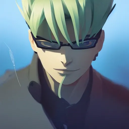 Image similar to face icon stylized minimalist trigun, loftis, cory behance hd by jesper ejsing, by rhads, makoto shinkai and lois van baarle, ilya kuvshinov, rossdraws global illumination