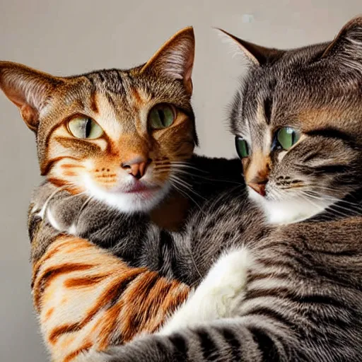 Image similar to two cats cuddling each other