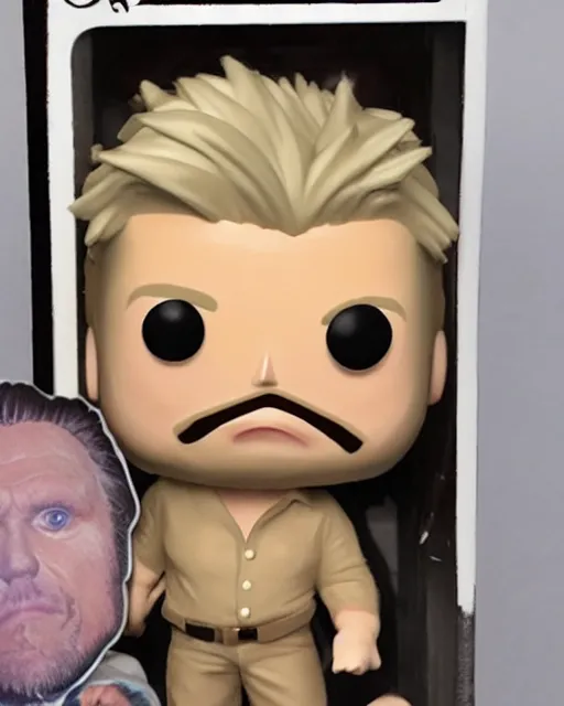 Image similar to A Gary Busey Funko Pop. Photographic, photography