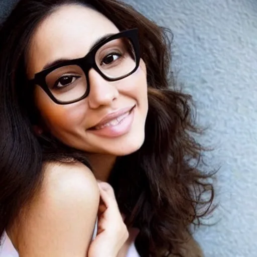 Prompt: “ a gorgeous and beautiful latina woman with glasses ”