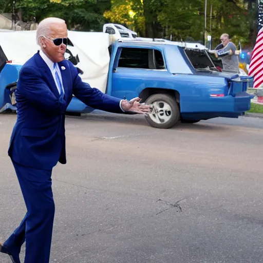 Prompt: Joe Biden Getting Blue Shelled.