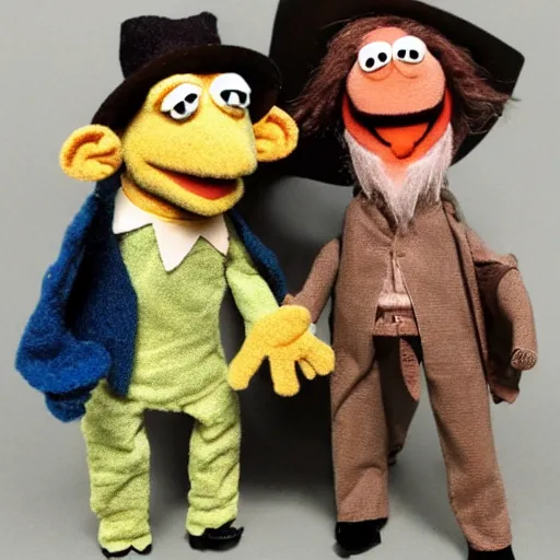 Image similar to muppet puppet of frodo and gandalf