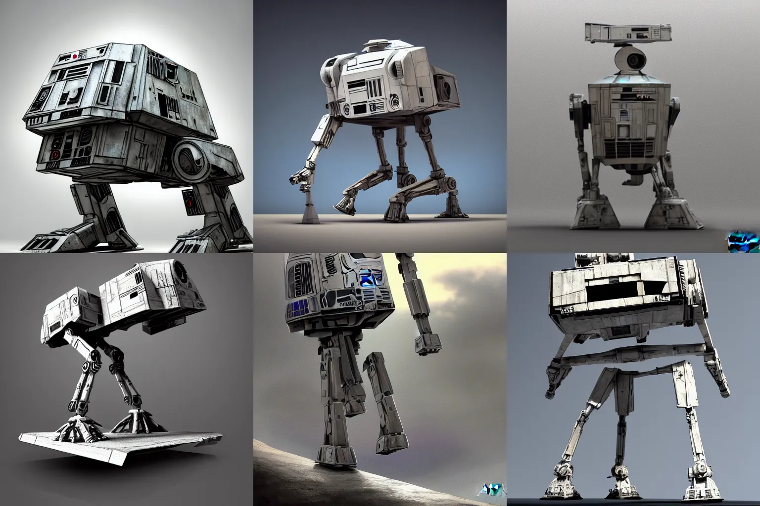 a star wars imperial AT-ST posing, coy, digital art,, Stable Diffusion