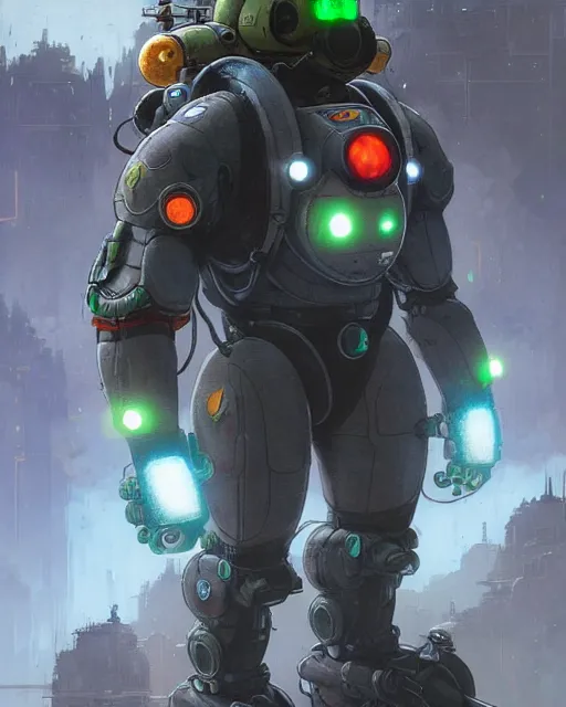 Prompt: luigi in a flying mech scifi suit with missles and small lights, fantasy character portrait, ultra realistic, futuristic background by laurie greasley, concept art, intricate details, highly detailed by greg rutkowski, gaston bussiere, craig mullins, simon bisley