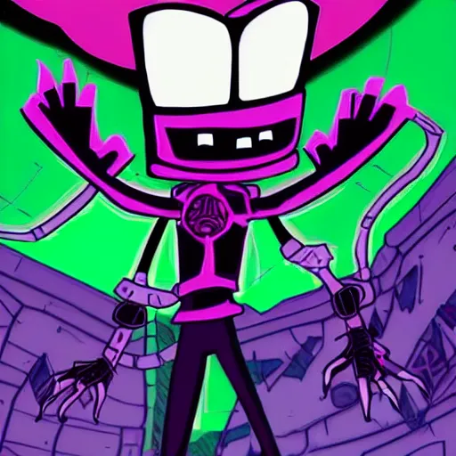 Image similar to invader zim on planet devastis