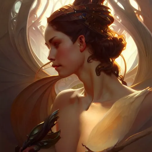 Image similar to , muscular upper body, D&D, fantasy, intricate, elegant, highly detailed, digital painting, artstation, concept art, smooth, sharp focus, illustration, art by artgerm and greg rutkowski and alphonse mucha