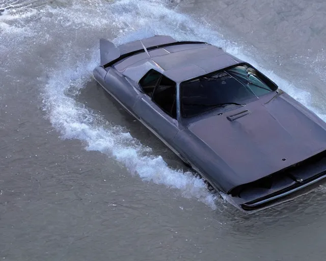 Image similar to white lotus esprit submerged under water, cinematic, photoreal, by red dead redemption 2