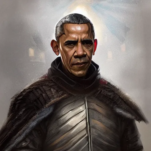 Image similar to obama in game of thrones, highly detailed digital painting, artstation, concept art, smooth, sharp focus, illustration, art by artgerm and greg rutkowski and alphonse mucha