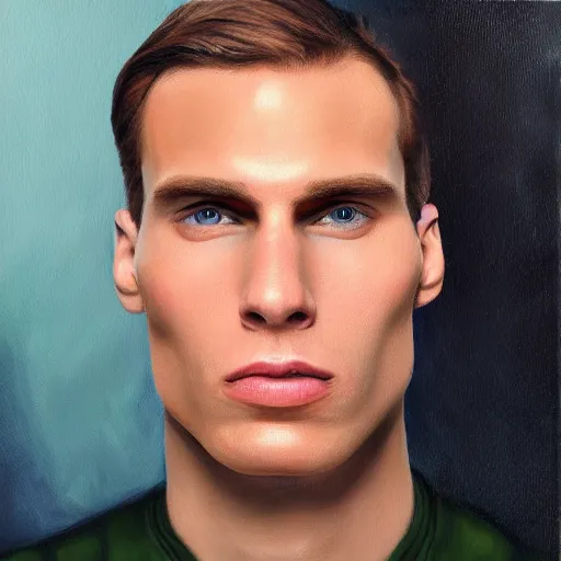 Image similar to gigachad sigma alpha male Jerma985, highly detailed oil-painting