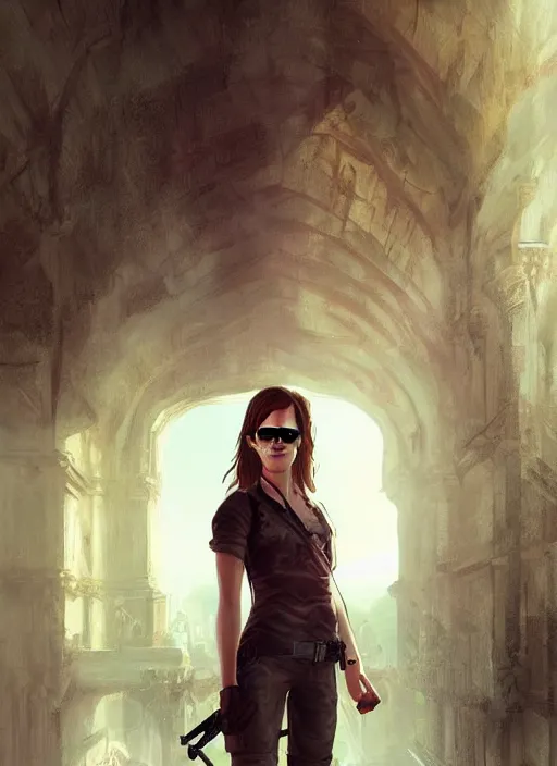 Image similar to highly detailed full body portrait of emma watson gta 5 art, seductive, unreal engine, fantasy art by greg rutkowski