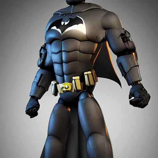 Image similar to Batman as a Five Nights at Freddy's animatronic, high quality, unreal engine 5 render, high quality render, octane render, photo realistic, ultra detail, cinematic lighting, realistic, batman, fnaf, animatronic