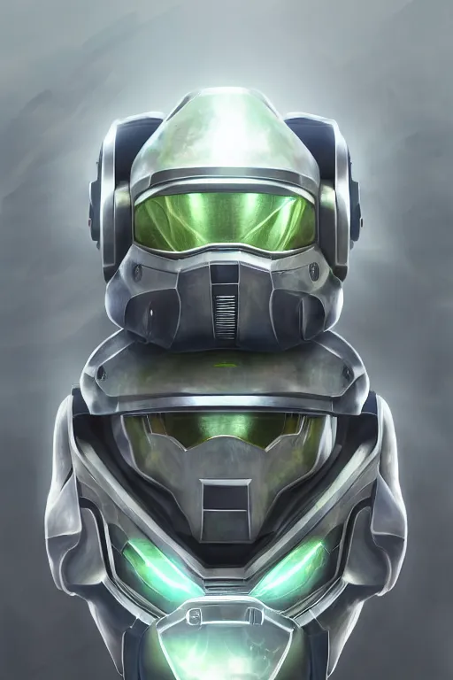 Image similar to robot ninja mask helmet halo master chief radiating a glowing aura global illumination ray tracing hdr fanart arstation by ian pesty and katarzyna da „ bek - chmiel