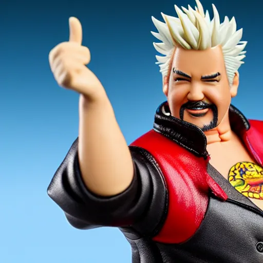 Image similar to Guy Fieri action figure, product photo, detailed, 4k