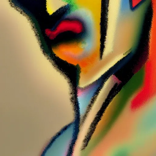 Image similar to random background; painting of a face by Kandinsky with smooth gradients; 3d unreal engine, 4k 3d render