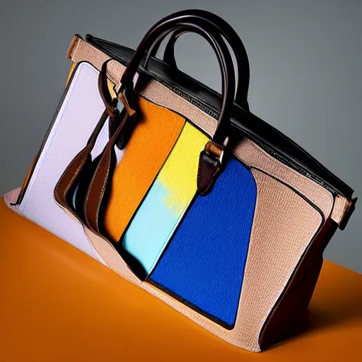 Image similar to designer handbag in the shape of an artist's palette