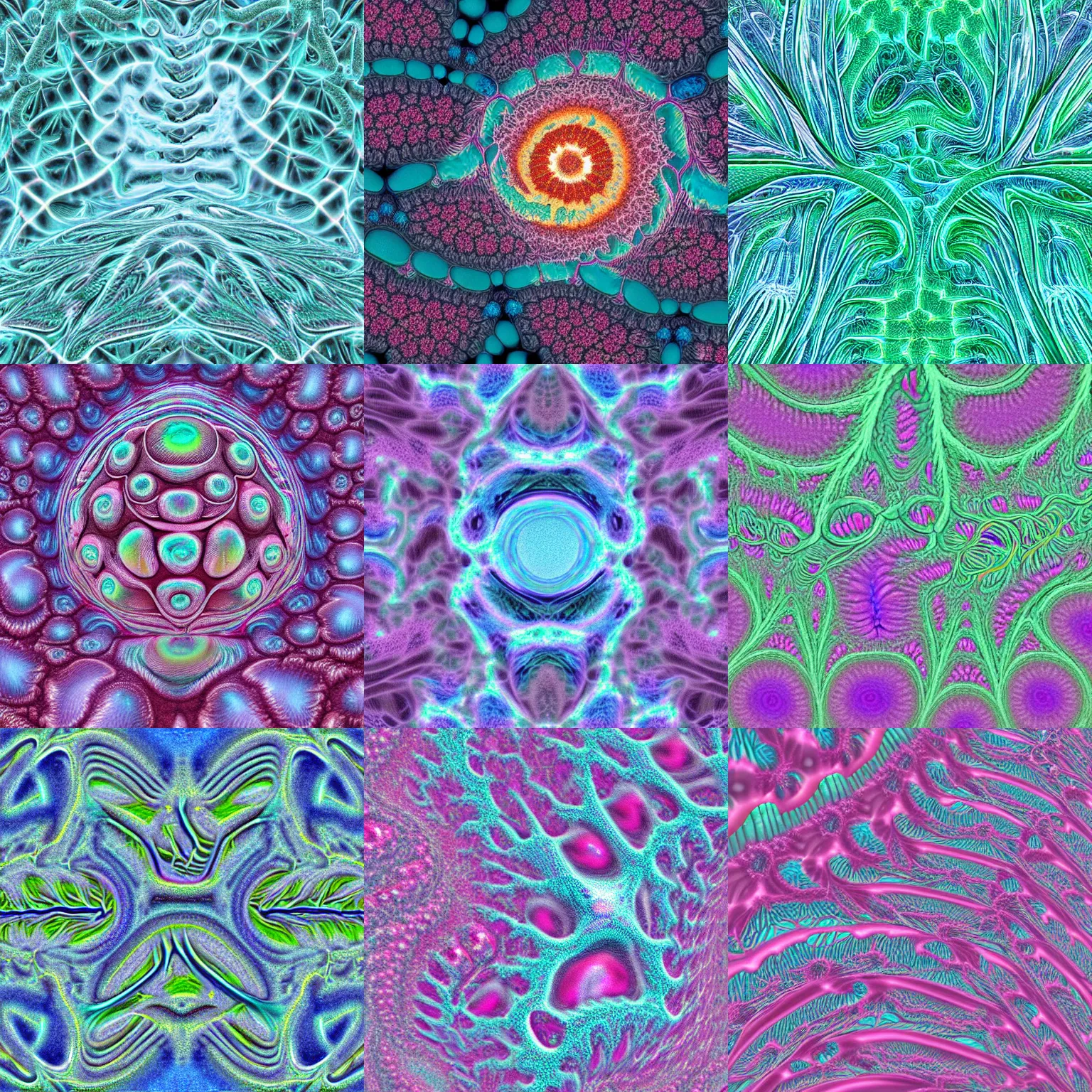 Prompt: biological fractal pastel colored electron micrograph hyperrealistic alex gray 8 k