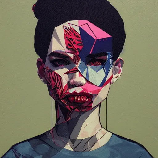 Image similar to Grimes picture by Sachin Teng, asymmetrical, dark vibes, Realistic Painting , Organic painting, Matte Painting, geometric shapes, hard edges, graffiti, street art:2 by Sachin Teng:4