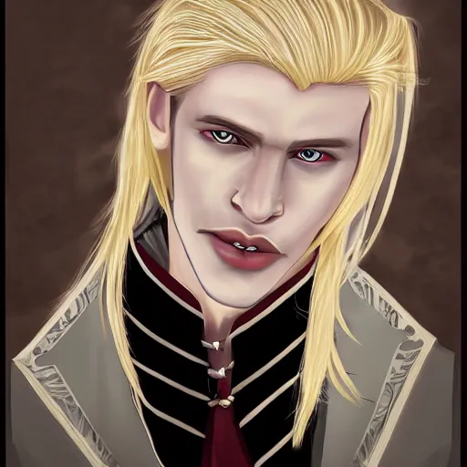 Image similar to portrait of a blond vampire prince by Phobs0