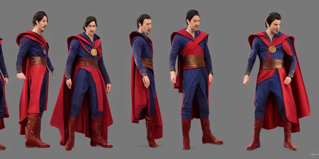 Image similar to young al pacino as dr strange the sourcerer supreme, character sheet, concept design, contrast, hot toys, kim jung gi, greg rutkowski, zabrocki, karlkka, jayison devadas, trending on artstation, 8 k, 3 d scene, photo, realistic, octane render, ultra wide angle, pincushion lens effect