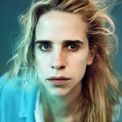 Prompt: beautiful extreme closeup portrait photo in style of frontiers in human near death molecular science magazine underwater brit marling edition, highly detailed, focus on face, soft lighting,