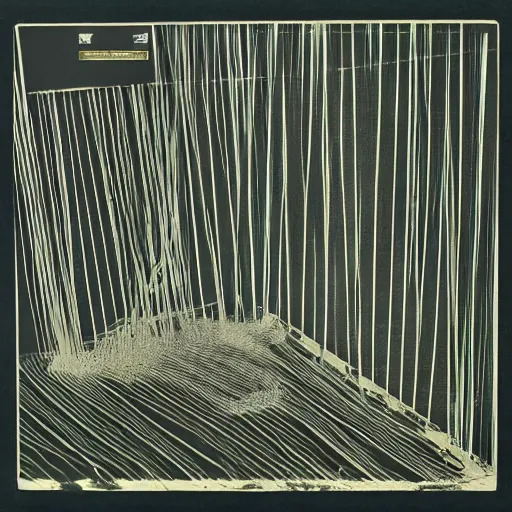 Image similar to wire - frame model eroding | album artwork, used lp ( 1 9 7 7 )