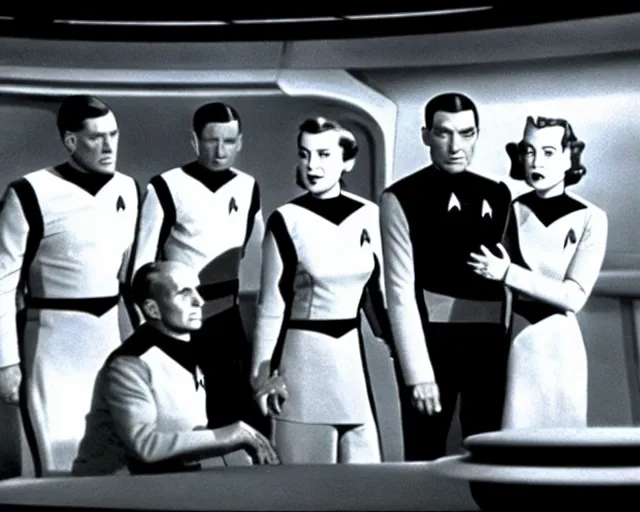 Prompt: a video still from star trek from the 1 9 3 0 s