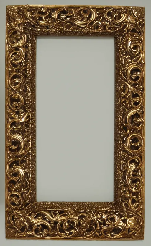 Prompt: metallic ornamental frame