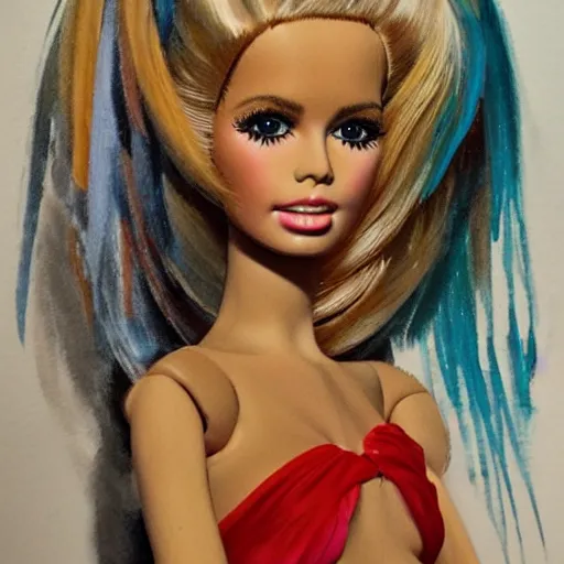 Prompt: detailed details horrific barbie dolls in the style of bob peak and alex ross, gouache and wash paints color, detailed details facial and body and human and environments and proportionate, detailed 5 k details.