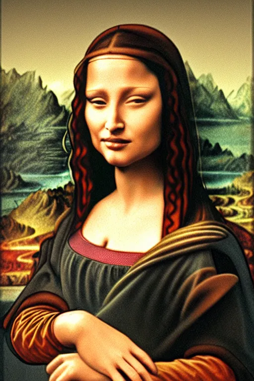 Image similar to Angeline Jolie as Mona Lisa,