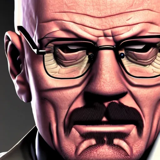 Prompt: walter white from breaking bad in five nights at freddy ’ s, 4 k, hyper realistic