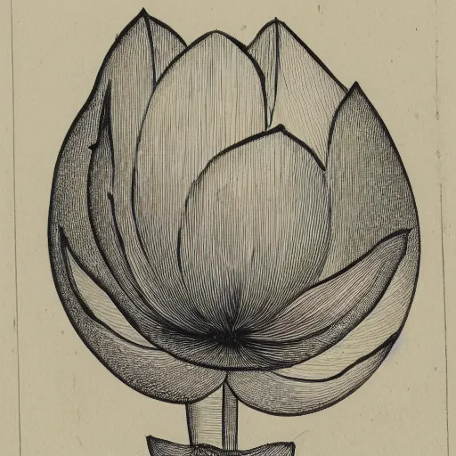 Image similar to illustration of lotus flower, etching by louis le breton, 1 8 6 9, 1 2 0 0 dpi scan