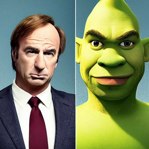 Image similar to Better call saul with shrek face