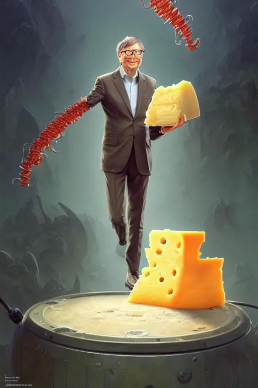 Prompt: bill gates as cheese! being grated hyper detailed, digital art, artstation, cinematic lighting, studio quality, smooth render, by peter mohrbacher, hajime sorayama, wayne barlowe, boris vallejo, aaron horkey, gaston bussiere, craig mullins