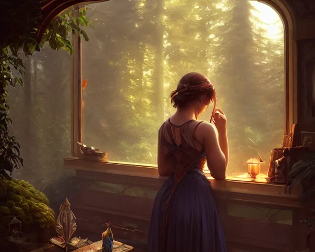 Image similar to photography of gregory crewdson, deep focus, d & d, fantasy, intricate, elegant, highly detailed, digital painting, artstation, concept art, matte, sharp focus, illustration, hearthstone, art by artgerm and greg rutkowski and alphonse mucha