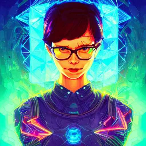 Image similar to skill magic geek inside matrix deepdream radiating a glowing aura stuff loot legends stylized digital illustration video game icon artstation lois van baarle, ilya kuvshinov, rossdraws,