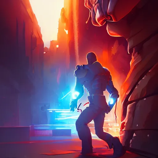 Image similar to hero world the terminator, behance hd by jesper ejsing, by rhads, makoto shinkai and lois van baarle, ilya kuvshinov, rossdraws global illumination