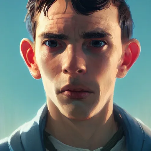 Image similar to highly detailed portrait, young man 🤖, in gta v, stephen bliss, unreal engine, fantasy art by greg rutkowski, loish, rhads, ferdinand knab, makoto shinkai and lois van baarle, ilya kuvshinov, rossdraws, tom bagshaw, global illumination, radiant light, detailed and intricate environment