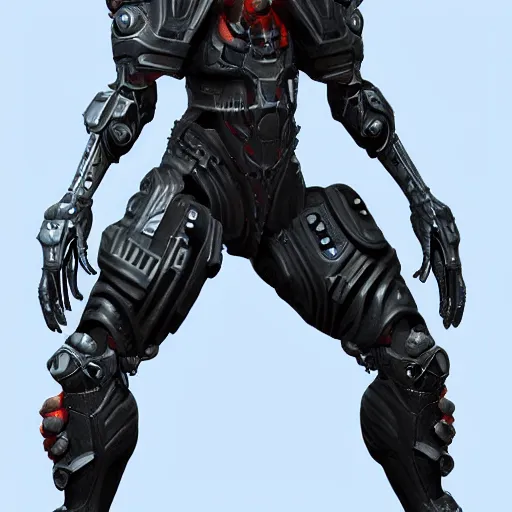 Prompt: modern futuristic brutalist zbrush diablo game cyborg character concept