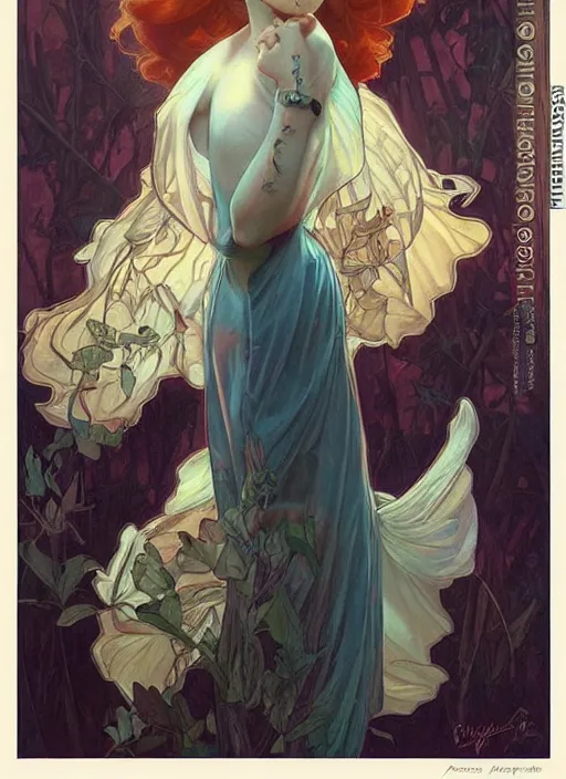 Image similar to jinkx monsoon, painting by artgerm and greg rutkowski and alphonse mucha