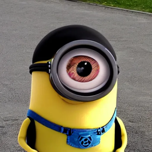 Prompt: police booking photo of a minion