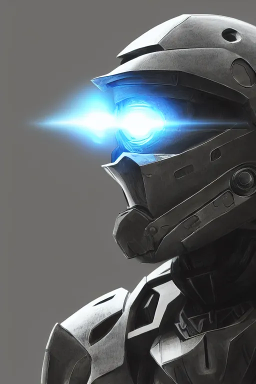 Image similar to robot ninja mask helmet halo master chief radiating a glowing aura global illumination ray tracing hdr fanart arstation by ian pesty and katarzyna da „ bek - chmiel