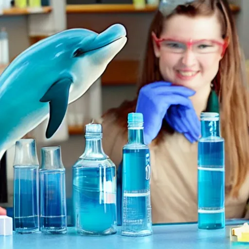 Image similar to A dolphin chemist