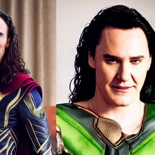 Image similar to young norm macdonald as Loki in Thor