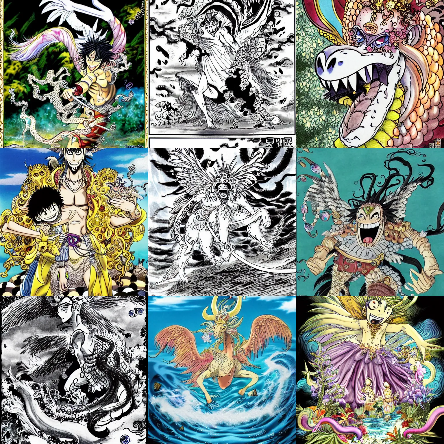 Prompt: a stunning mythical creature by eiichiro oda,