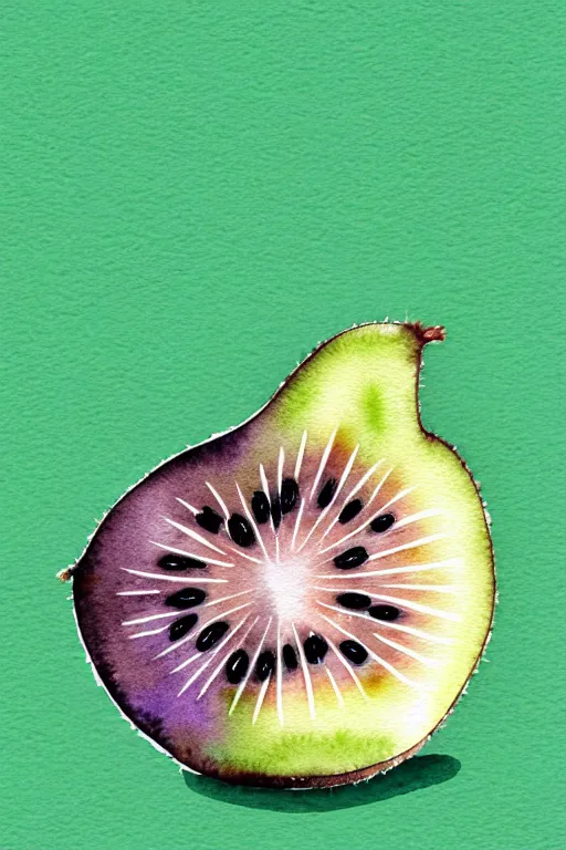 Image similar to minimalist watercolor art of a kiwi, illustration, vector art