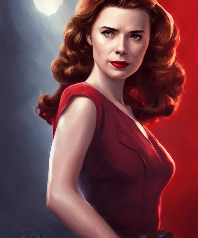 Prompt: agent peggy carter by charlie bowater and titian and artgerm, full - body portrait, intricate, face, cavern, elegant, red mist, beautiful, highly detailed, dramatic lighting, sharp focus, trending on artstation, artstationhd, artstationhq, unreal engine, 4 k, 8 k