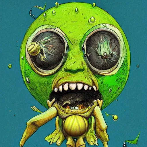 Prompt: a tennis ball monsters , ocean, digital art, fantasy, magic, trending on artstation, ultra detailed, professional illustration by Basil Gogos