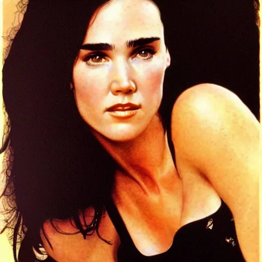 Image similar to jennifer connelly by frank frazetta